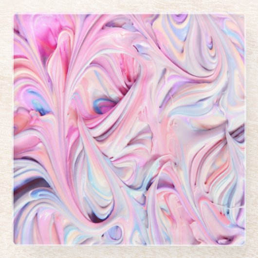 美しい&リッカラフルクのマシュマロ ガラスコースター (正面)