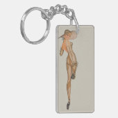 美しい！ヴィンテージピンアップガールキーチェーン キーホルダー (正面左)