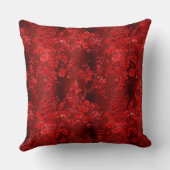 美しい,ヴィンテージ,赤,エンボスベルベットのダマスクシック クッション (裏面)