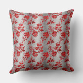 美しい,ヴィンテージ,銀,赤,エンボスベルベット,シック クッション (裏面)