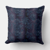 美しい,ヴィンテージ,黒,エンボスビロードのダマスク クッション (正面)