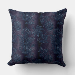 美しい，ヴィンテージ，黒，エンボスビロードのダマスク クッション