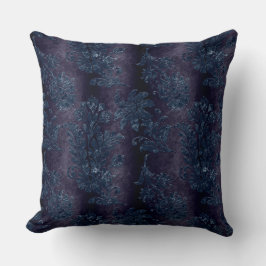 美しい，ヴィンテージ，黒，エンボスビロードのダマスク クッション