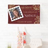 美しい，卒業，フェイクグリッター,カスタム写真， 横断幕 (インサイチュ)