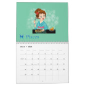 美しい〔占星術の〕十二宮図シンボルや象徴と要素記号グラフ カレンダー (3月 2026)