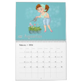 美しい〔占星術の〕十二宮図シンボルや象徴と要素記号グラフ カレンダー (2月 2026)