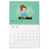 美しい〔占星術の〕十二宮図シンボルや象徴と要素記号グラフ カレンダー (3月 2027)