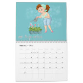 美しい〔占星術の〕十二宮図シンボルや象徴と要素記号グラフ カレンダー (2月 2027)