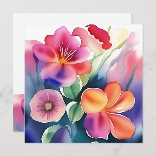 美しい,幸せ,明るい,春,夏,かわいい,エレガント,w 招待状 (正面/裏面)