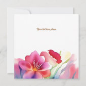 美しい、幸せ、軽い、春、夏、かわいい、エレガント、w 招待状 (裏面)