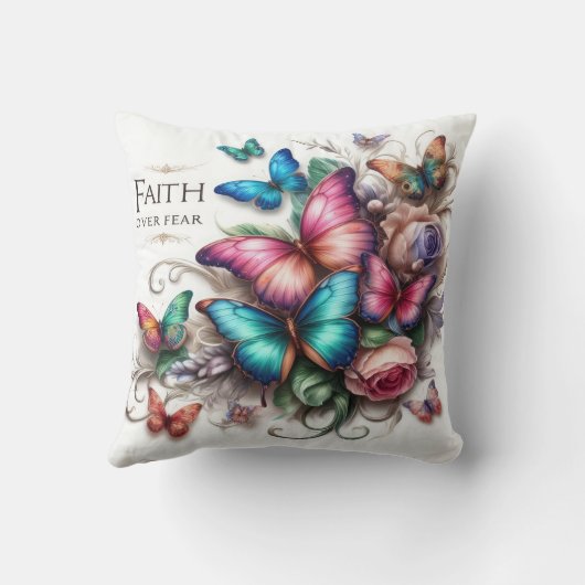 美しい「恐怖に対する信仰」装飾用クッション クッション (裏面)