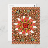 美しい 愛らしい アジアの 伝統的な エッジの効いたパターン ポストカード (正面/裏面)