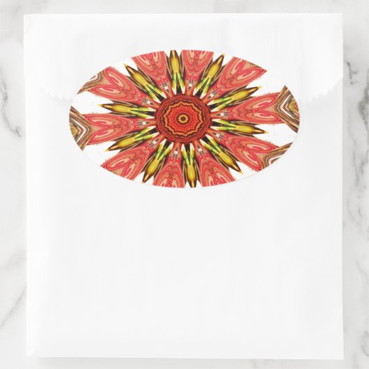 美しい 愛らしい アジアの 伝統的な エッジの効いたパターン 楕円形シール (バッグ)