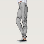 美しい 愛らしい アッシュグレー テクスチャ カラー アートプリント レギンス