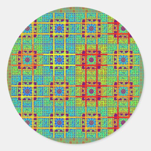 美しい 愛らしい マヤ 民族のプリント ベクトル デザイン ラウンドシール (正面)