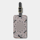 美しい 愛らしい 灰色の カラフルな 模様が 繋がっている ラゲッジタグ (正面縦)