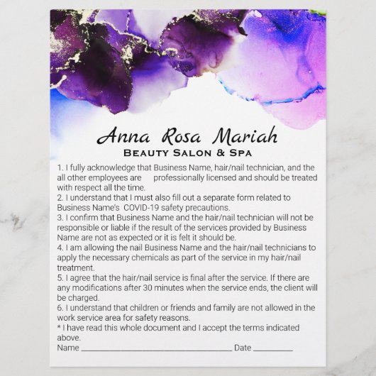 *~*美しい·抽象芸術の権利放棄サービス チラシ (正面)