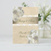 美しい、日付を保存ホワイトローズ&きらきら光る. セーブザデート (スタンド正面)