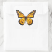 美しい（昆虫）オオカバマダラ、モナークバタフライオレンジブラック スクエアシール (バッグ)