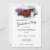 美しい（昆虫）オオカバマダラ、モナーク蝶の写真卒業 招待状 (正面)