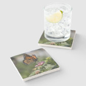 美しい（昆虫）オオカバマダラ、モナーク蝶 ストーンコースター (横)