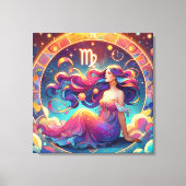 美しい《星座》乙女座 | 占星術芸術 キャンバスプリント (正面)