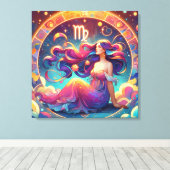 美しい《星座》乙女座 | 占星術芸術 キャンバスプリント (インサイチュ (ウッドフロア))
