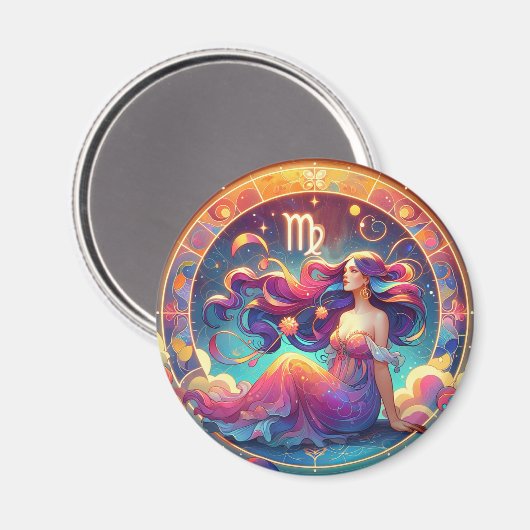 美しい《星座》乙女座 | 占星術芸術 マグネット (正面/裏面)