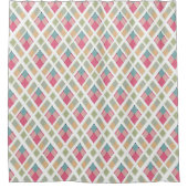 美しい、格子状 シャワーカーテン (正面)