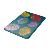 美しい《植物》百日草のカスタム花の色風呂マット バスマット (アングル)