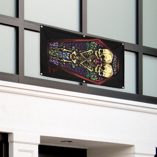 美しい 横断幕 (ビルの外側)