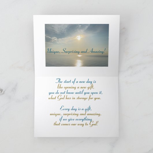 美しい、毎日は神からの贈り物だ。 カード (内部)