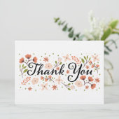 美しい，水色，フローラピンク，サンキューカード カード (スタンド正面)