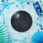 美しい、満月と星、カスタム ペーパープレート (パーティー)