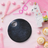 美しい、満月と星、カスタム ペーパープレート (パーティー)