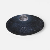 美しい、満月と星、カスタム ペーパープレート (アングル)