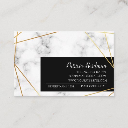美しい、白い大理石が付いている魅力の名刺 名刺 (裏面)