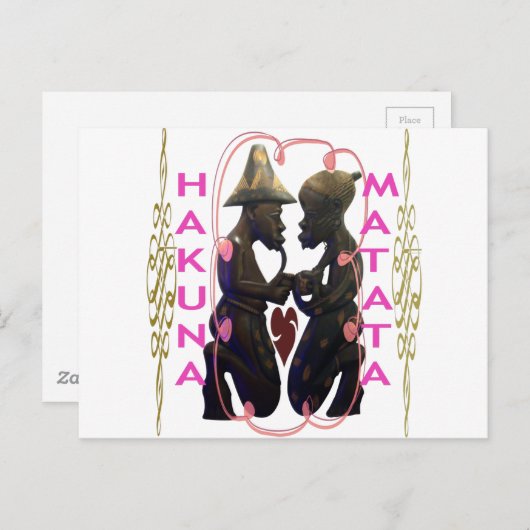 美しい 素晴らしいアフリカのカップル:ロマンチックアート ポストカード (正面/裏面)