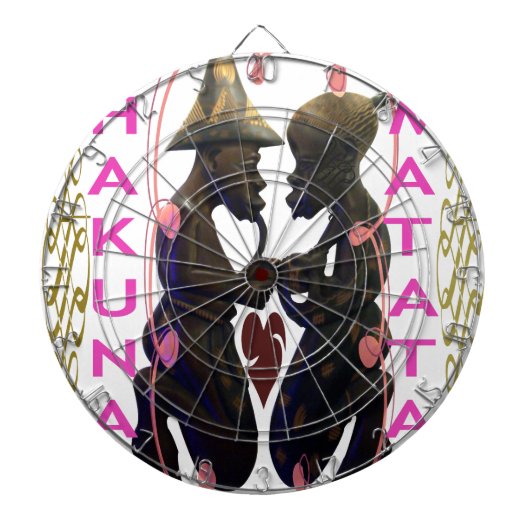 美しい  素晴らしい アフリカのカップル: ロマンチックアート ダーツボード (正面)