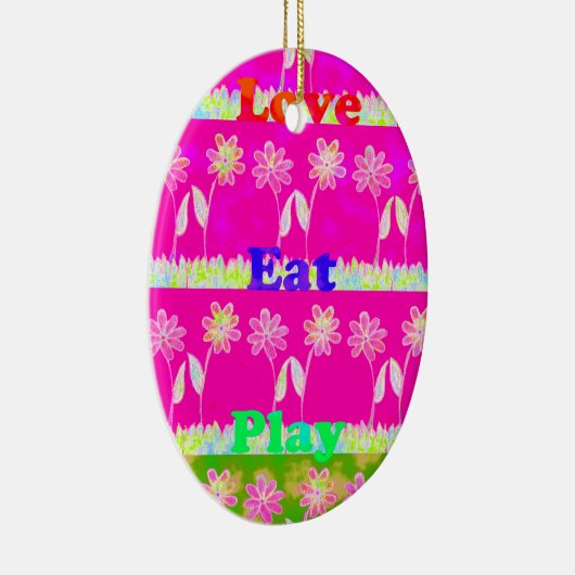 美しい 素晴らしい カラフルな フローラ テキスト 引用 デザイン セラミックオーナメント (右)