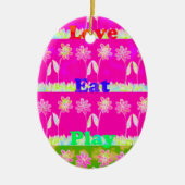 美しい 素晴らしい カラフルな フローラ テキスト 引用 デザイン セラミックオーナメント (正面)