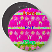 美しい 素晴らしい カラフルな フローラ テキスト 引用 デザイン 缶バッジ (正面&裏面)