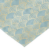 美しい、緑のアールデコ、メタリックエレガント、シック、ファ ロングテーブルランナー (コーナー)