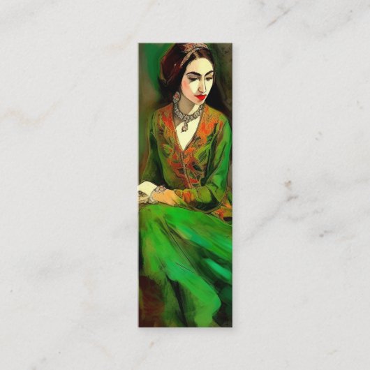 美しい（緑のブックマーク） スキニー名刺 (正面)