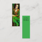 美しい（緑のブックマーク） スキニー名刺 (正面/裏面)