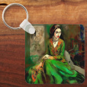 美しい（緑） キーホルダー (正面)