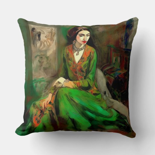 美しい（緑） クッション (正面)