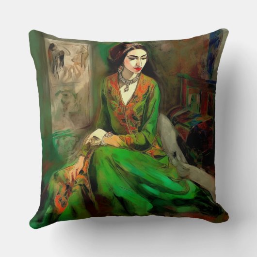 美しい（緑） クッション (裏面)