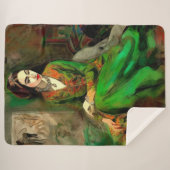 美しい（緑） シェルパブランケット (正面(横))