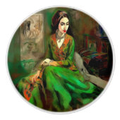 美しい（緑） セラミックノブ (正面)